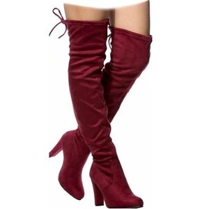 Top Moda Women's Burgundy Knee-High Boots Size 9 NWOT